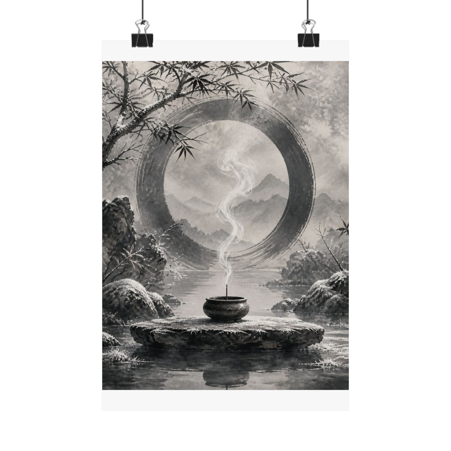 Dappled Incense Smoke Wall Art Print - Zen Seijaku