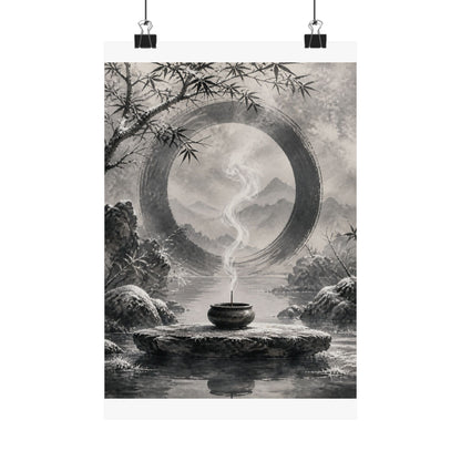 Dappled Incense Smoke Wall Art Print - Zen Seijaku