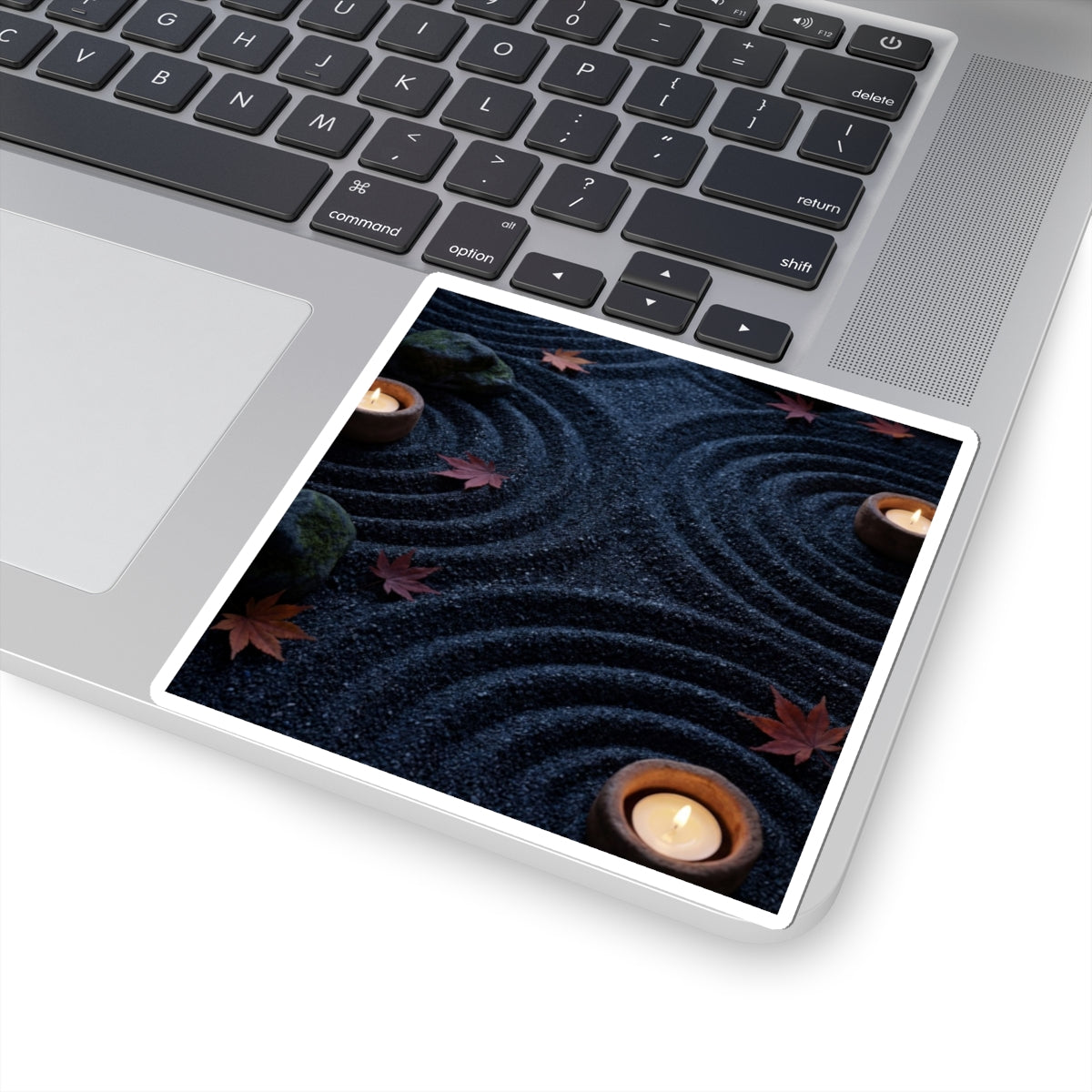 Luxurious Rock Garden Sticker - Dark Texture Dark Japandi Art Print