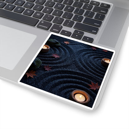 Luxurious Rock Garden Sticker - Dark Texture Dark Japandi Art Print