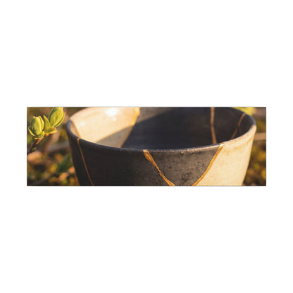 Seijaku Broken Pottery Canvas Art - Kintsugi Gold Repair