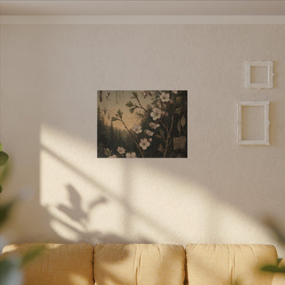 Spring Cherry Blossom Herbarium Canvas Art | Nostalgic Decor