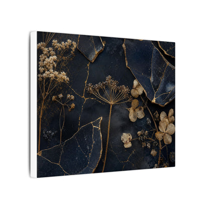 Philosophical Dried Flowers Canvas Art - Broken Beauty Kintsugi
