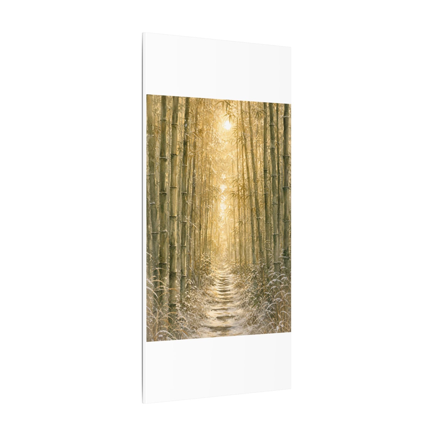 Bamboo Grove Winter Canvas Art | Japandi Elegant Design