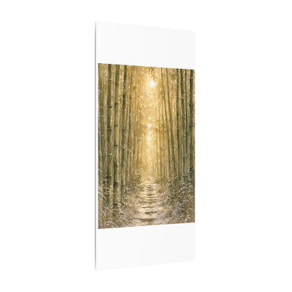 Bamboo Grove Winter Canvas Art | Japandi Elegant Design