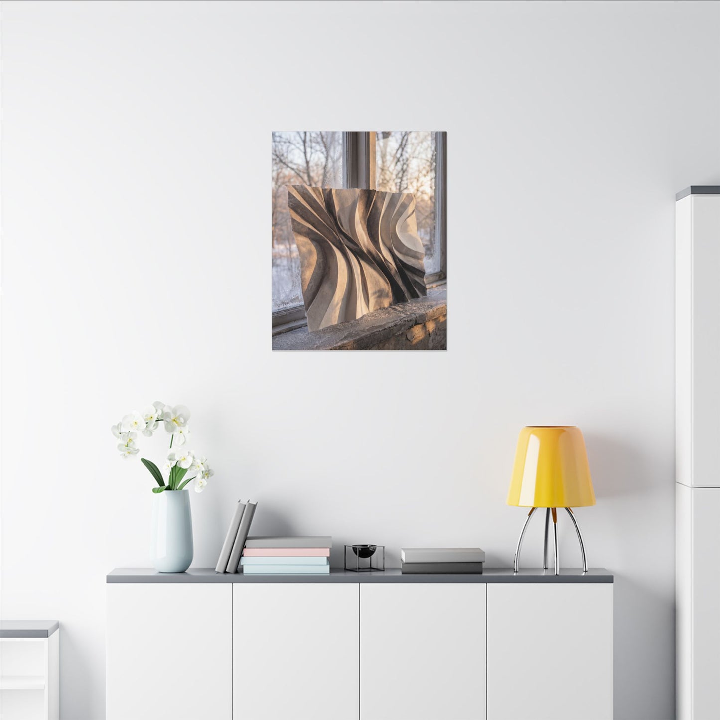 Mono No Aware Paper Fold Canvas Art - Japandi Minimal Line