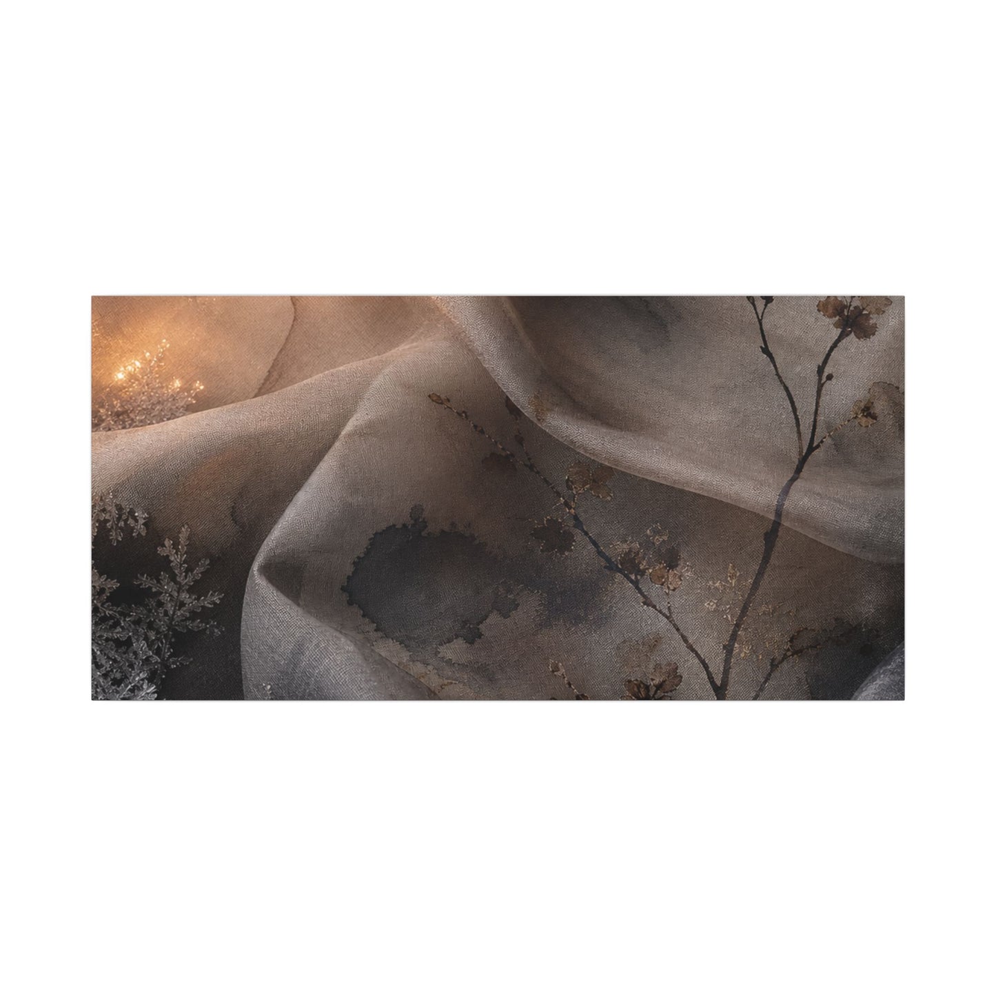 Japandi Silk Drape in Candlelight | Watercolor Canvas Art