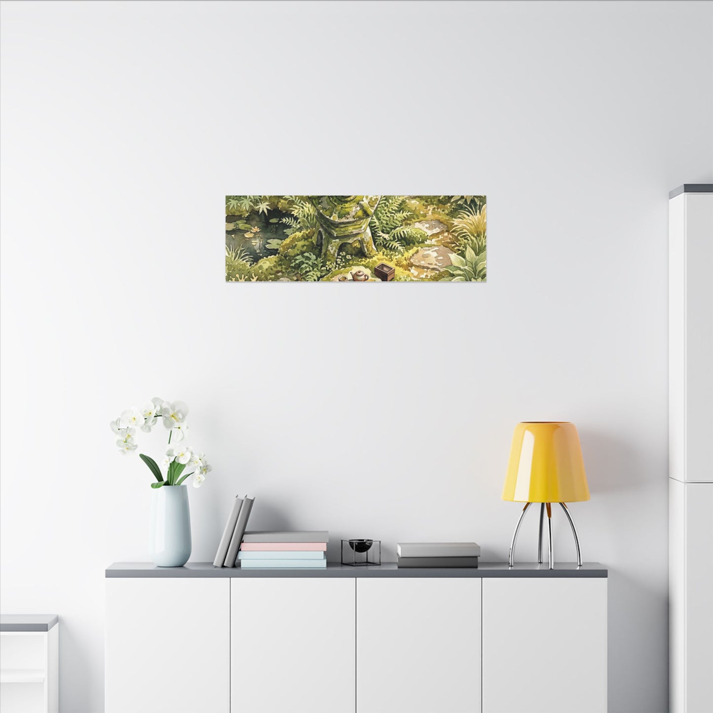 Datsuzoku Stone Lantern Canvas Art - Japandi Watercolor