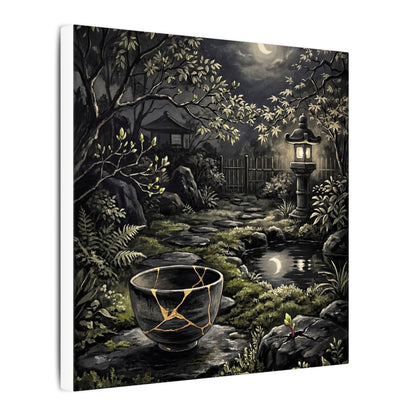 Kintsugi Moonlit Garden in Dappled | Gold Repair Canvas Art