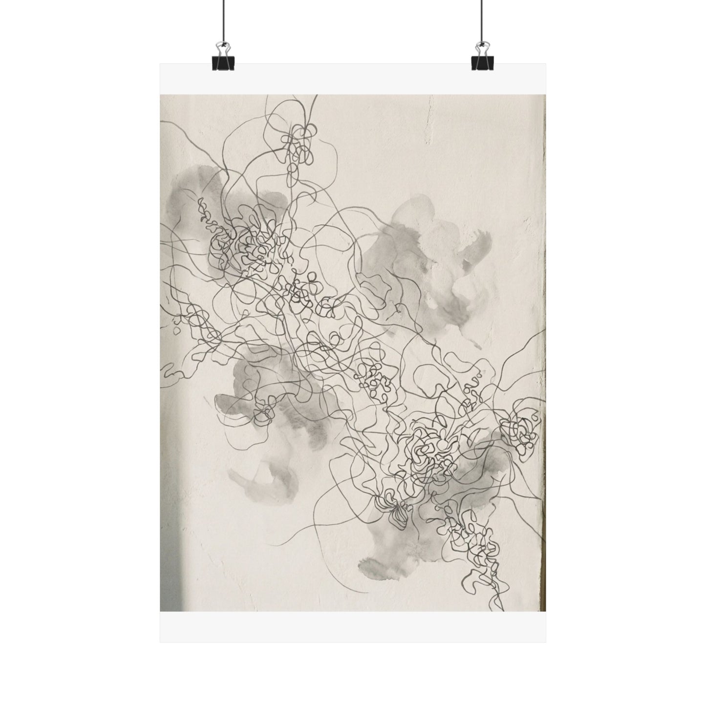 Mono No Aware Shadow Play Wall Art Print - Japandi Minimal Line Art Print