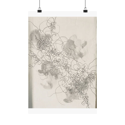 Mono No Aware Shadow Play Wall Art Print - Japandi Minimal Line Art Print