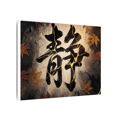 Autumn Calligraphy Gold Repair Canvas Art | Philosophical Decor