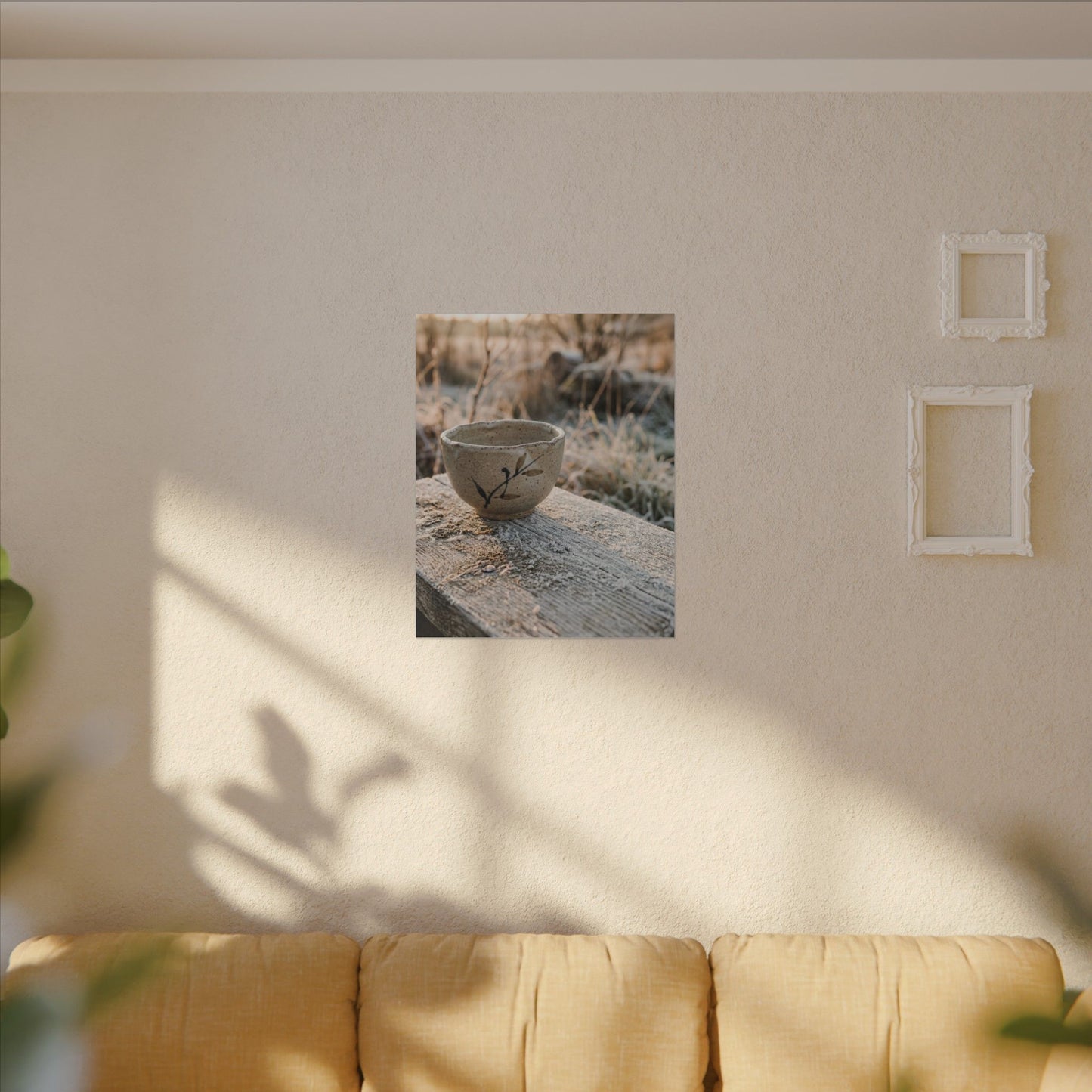 Golden Hour Ceramic Bowl Canvas Art - Japandi Ma