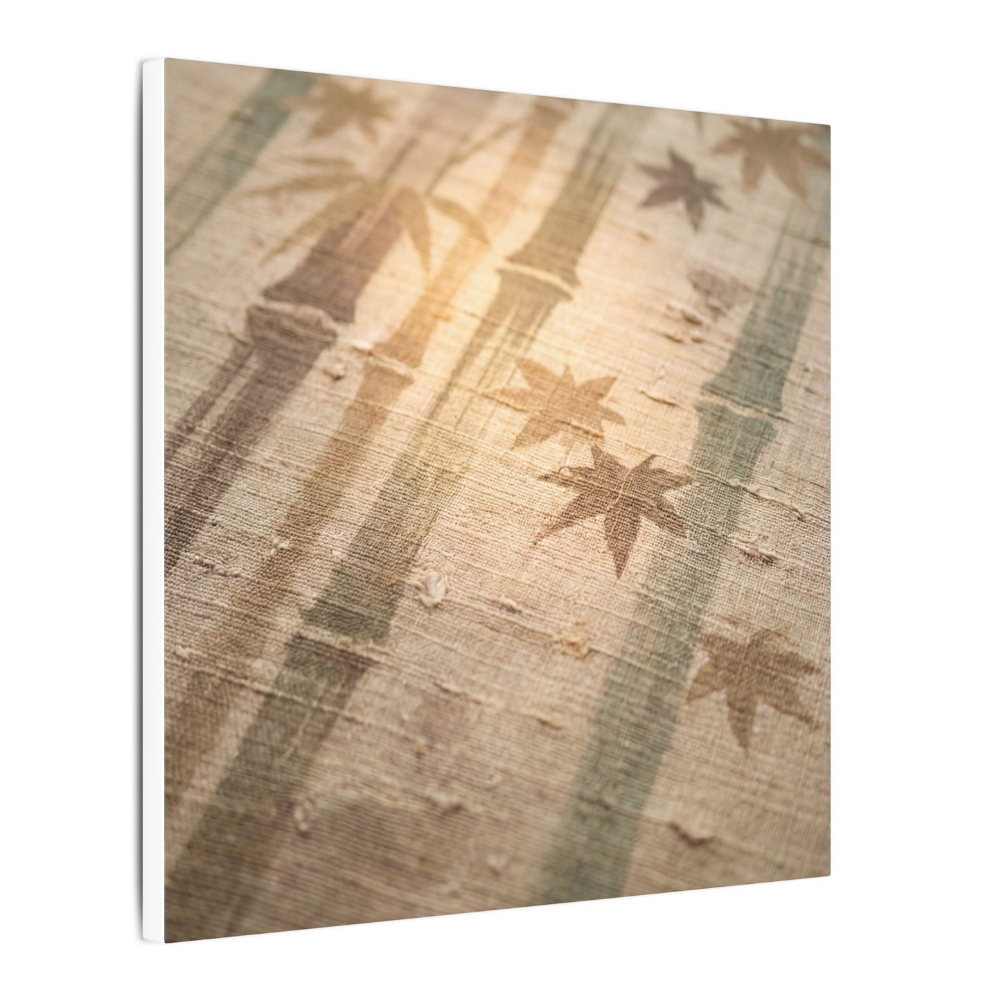 Autumn Bamboo Grove Japanese Pattern Canvas Art | Neutral Decor
