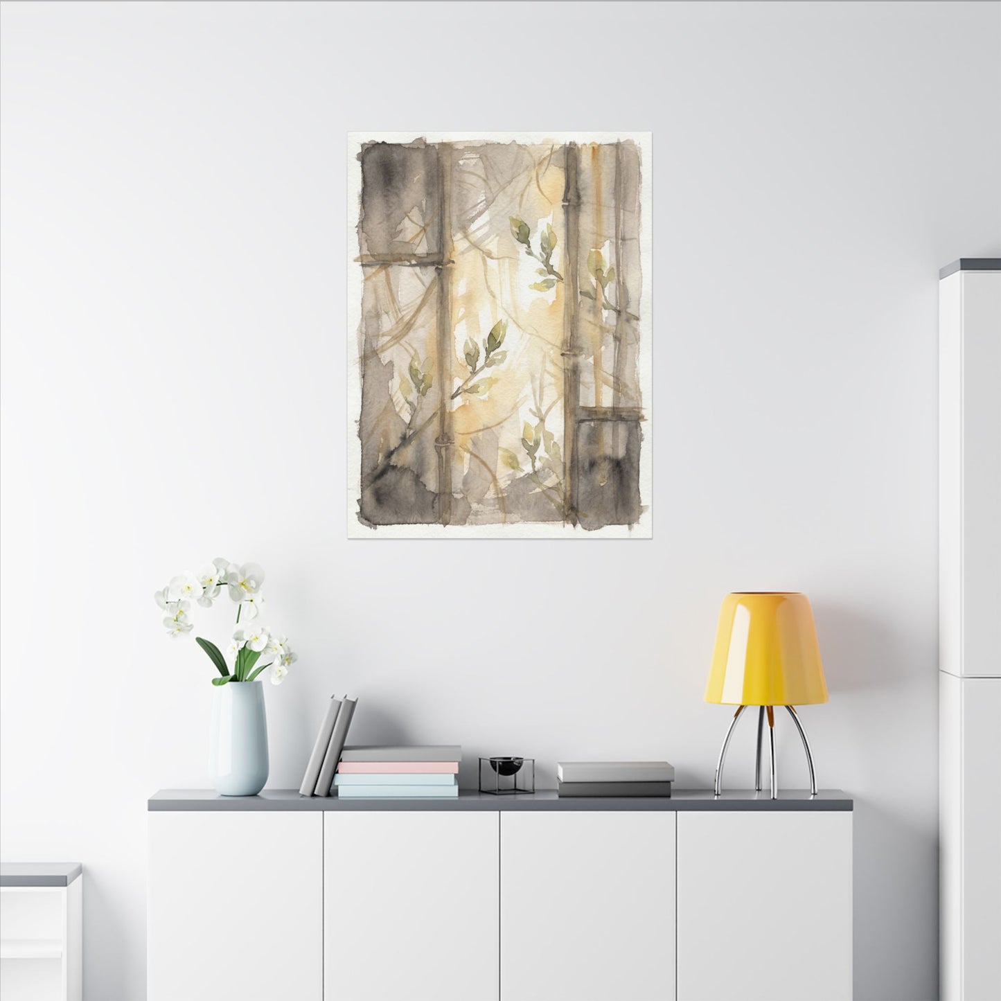 Shoji Screen Spring Canvas Art | Japandi Cozy Design