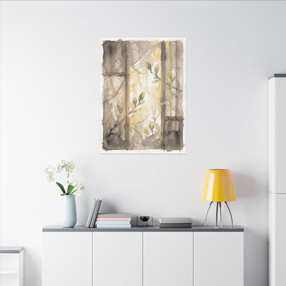 Shoji Screen Spring Canvas Art | Japandi Cozy Design