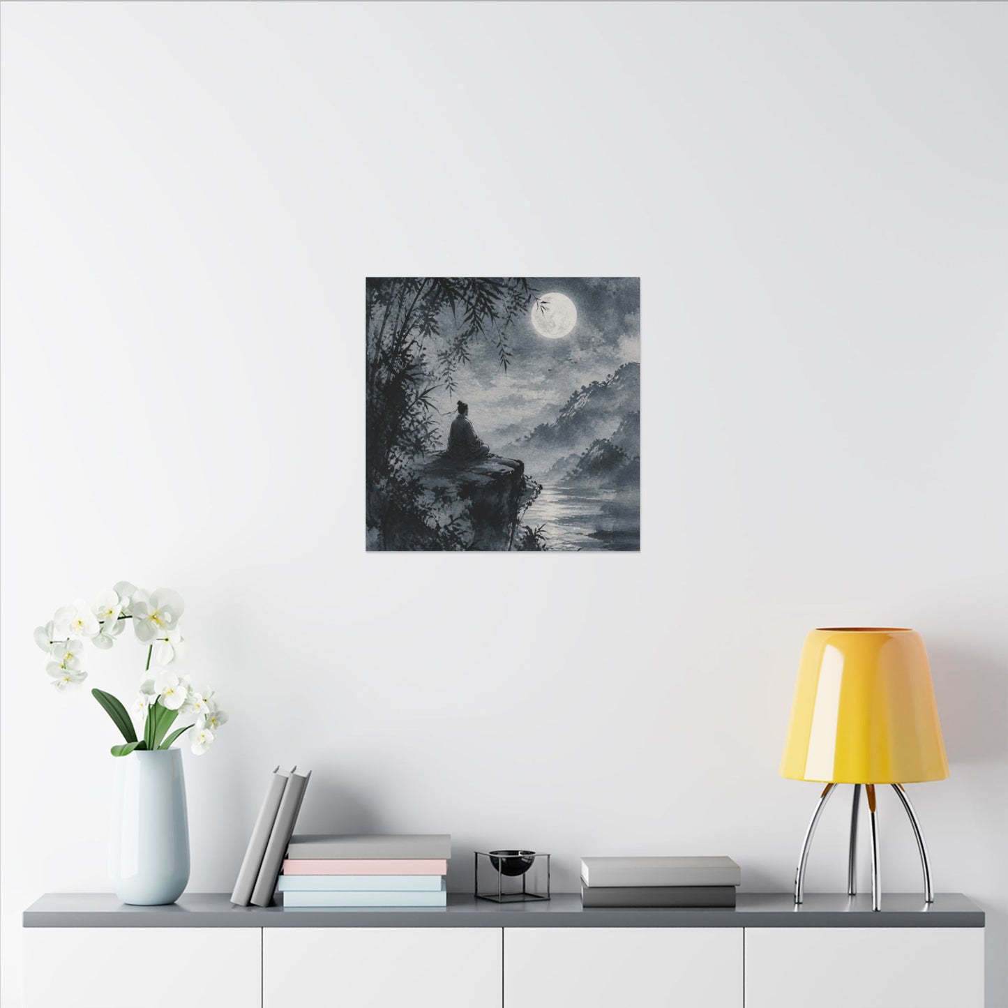 Ink Brushstroke Sumi E Canvas Art | Serene Zen Art
