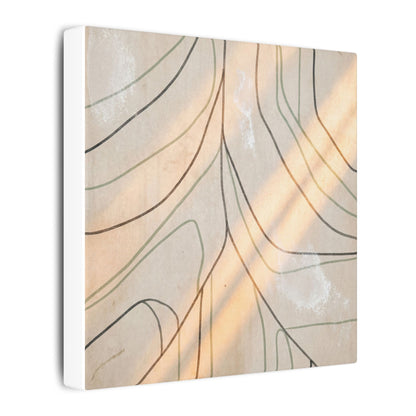 Shoji Screen Minimal Line Canvas Art | Warm Japandi Art