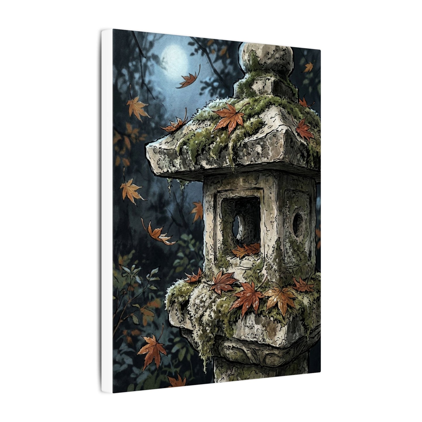 Shibui Stone Lantern Canvas Art - Japandi Minimal Line