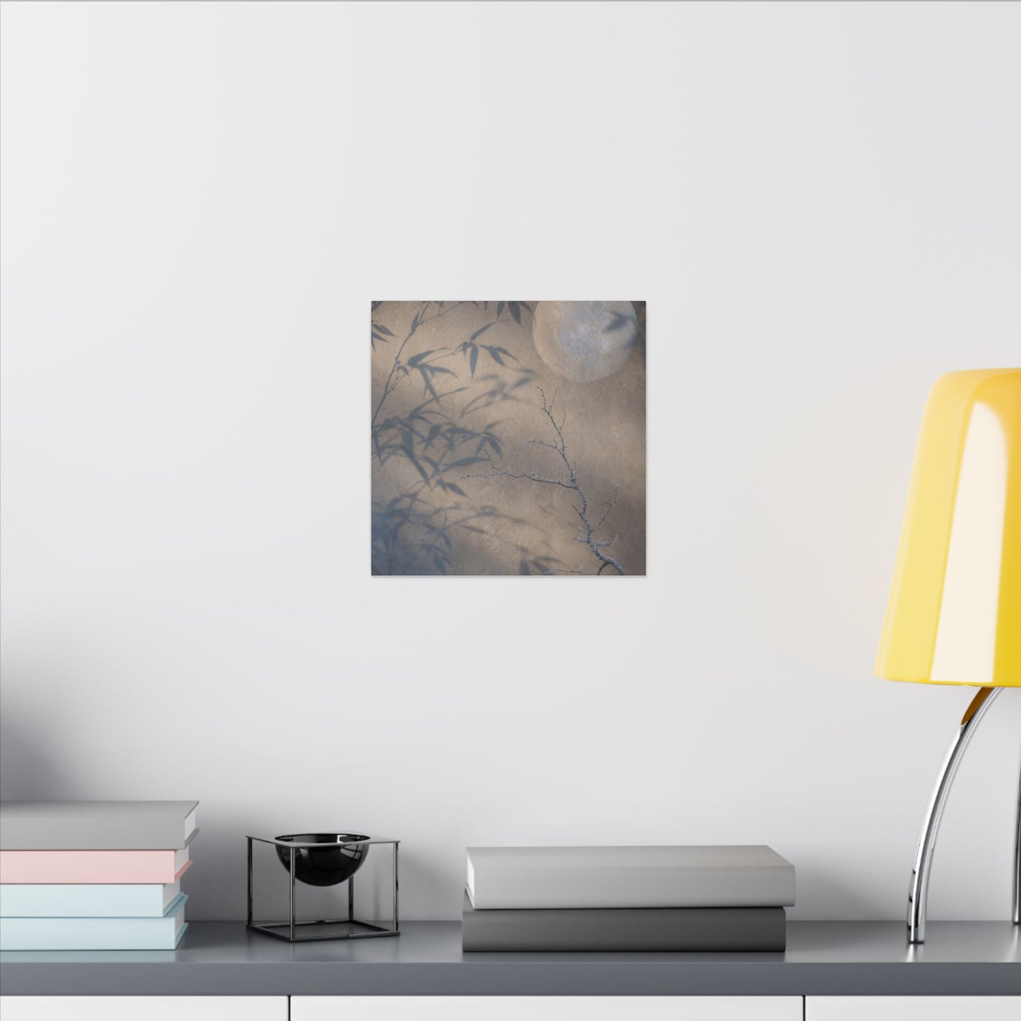 Shadow Play Canvas Art | Winter Japandi Japanese Pattern Art