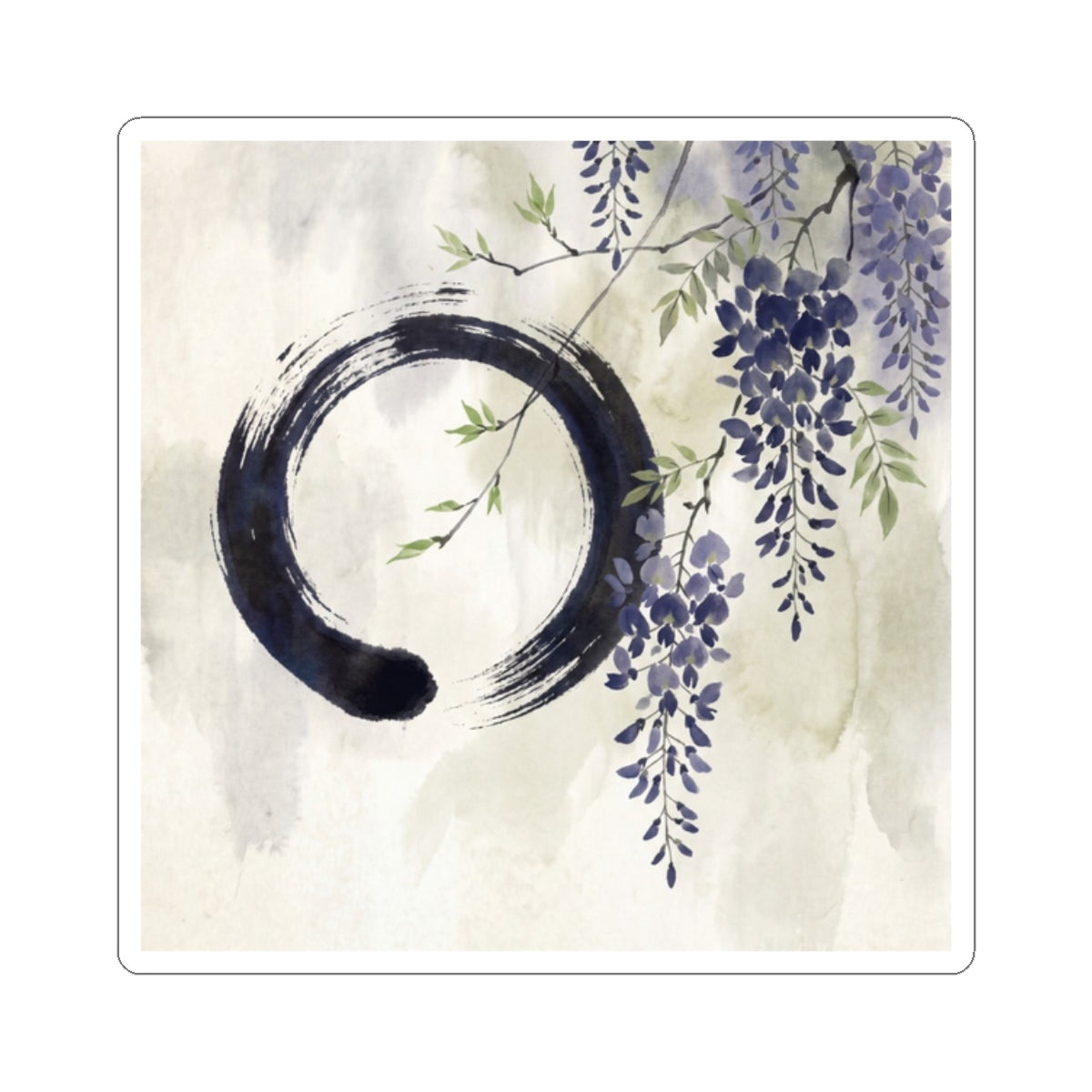 Shibui Wisteria Sticker - Zen Enso