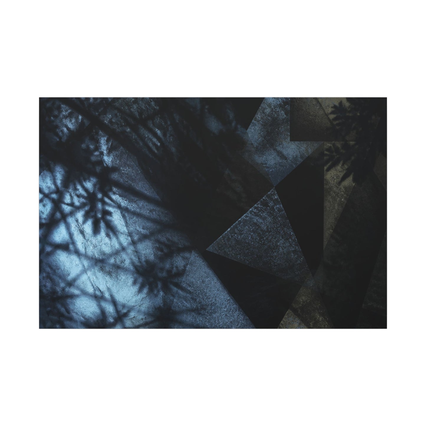 Shadow Play Winter Canvas Art | Dark Japandi Luxurious Design