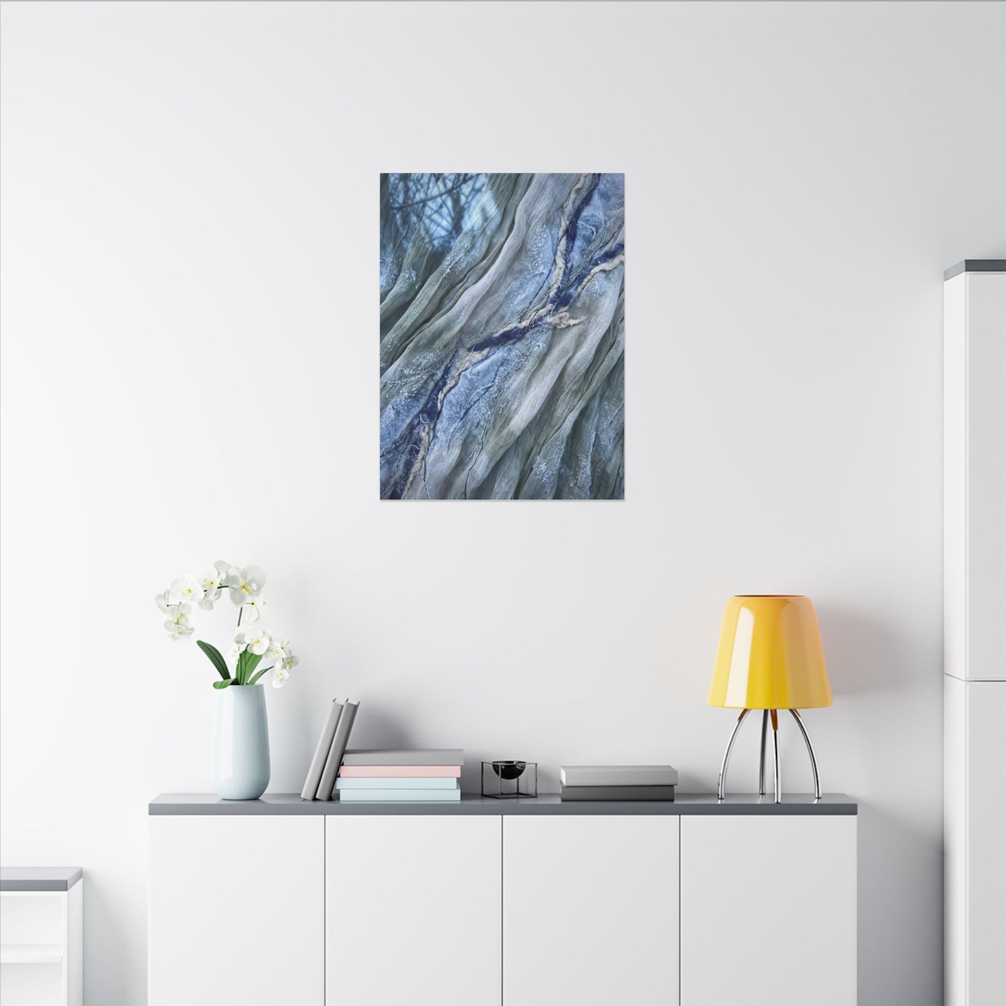 Moonlight Silk Drape Canvas Art - Japandi Mono No Aware
