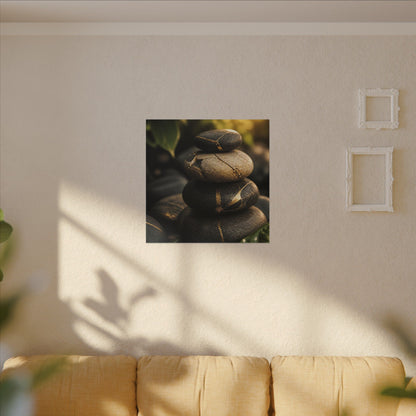 Summer River Stones Broken Beauty Canvas Art | Healing Decor