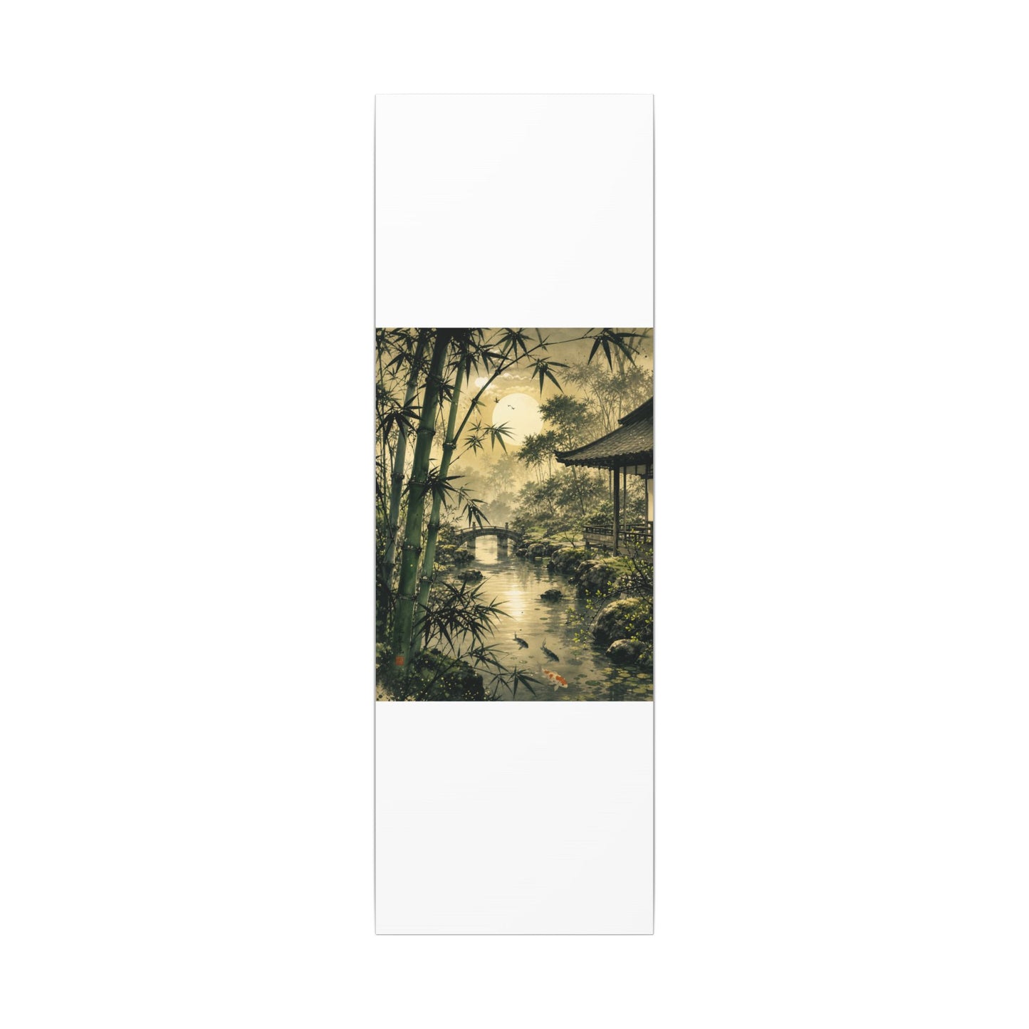 Moonlit Garden Sumi E Canvas Art | Calm Zen Art