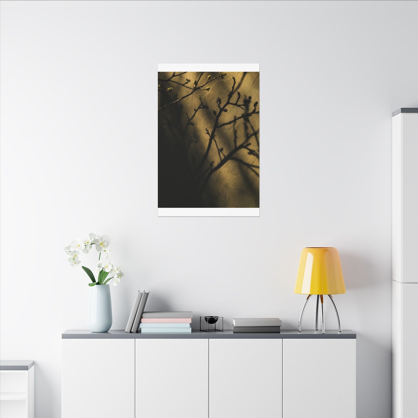 Golden Hour Shadow Play Canvas Art - Dark Japandi Seijaku