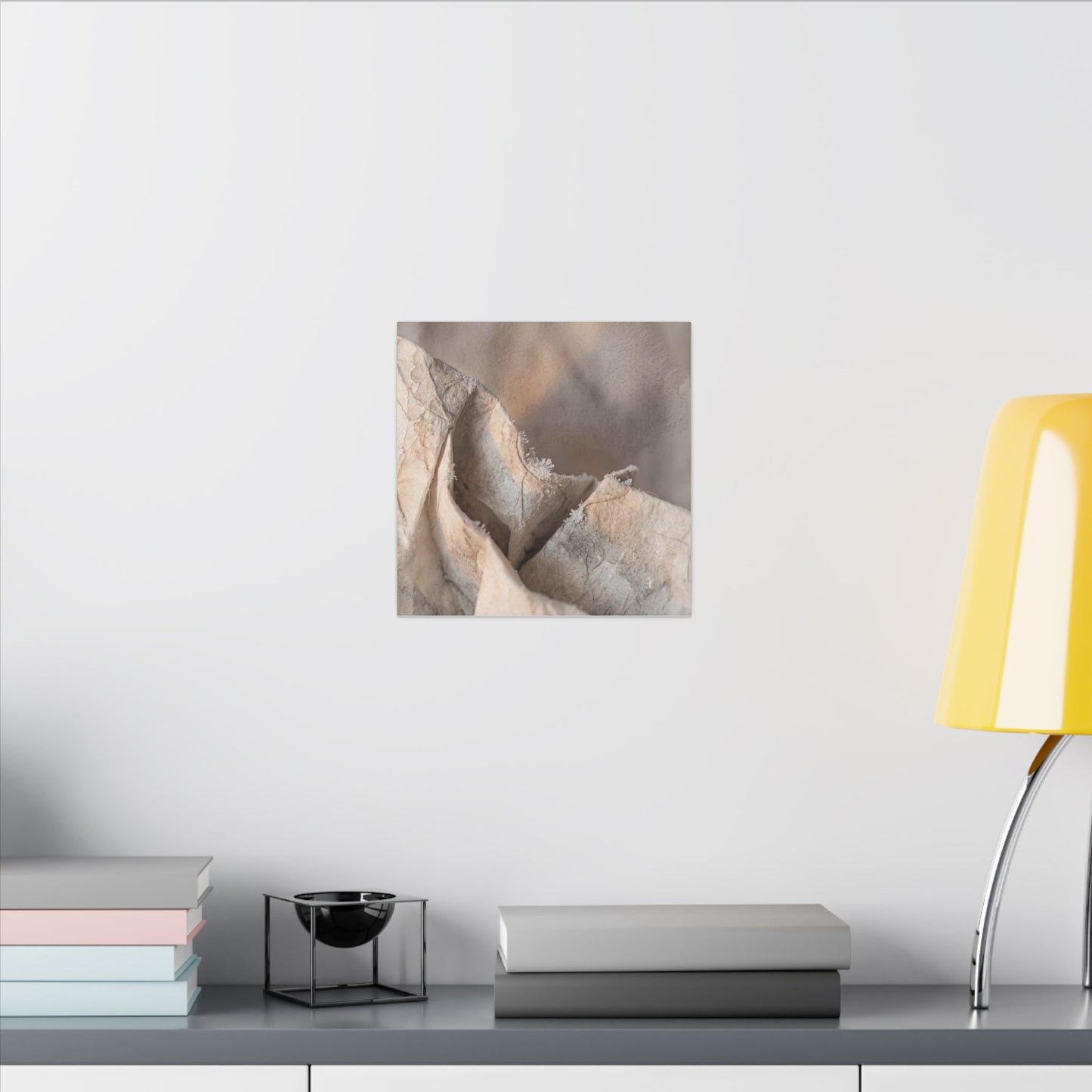 Japandi Paper Fold in Candlelight | Watercolor Canvas Art