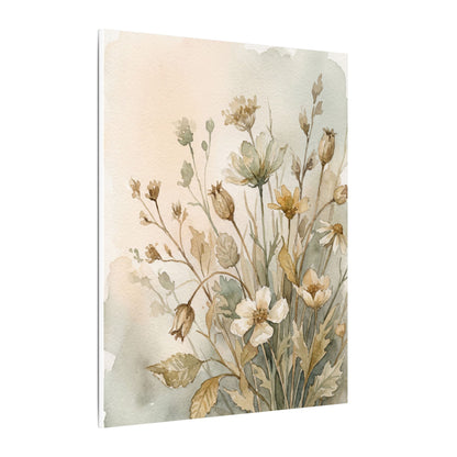 Summer Dried Flowers Watercolor Canvas Art | Elegant Decor