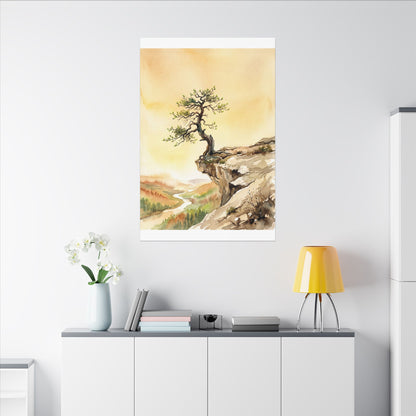 Golden Hour Pine Tree Canvas Art - Japandi Fukinsei