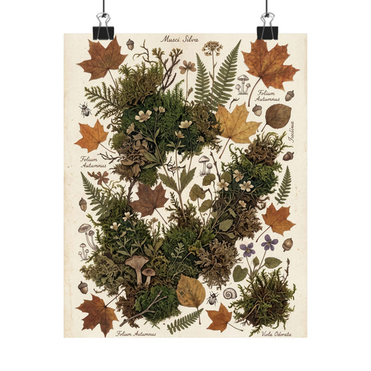 Moss Close Up Autumn Wall Art Print | Cottagecore Cozy Design