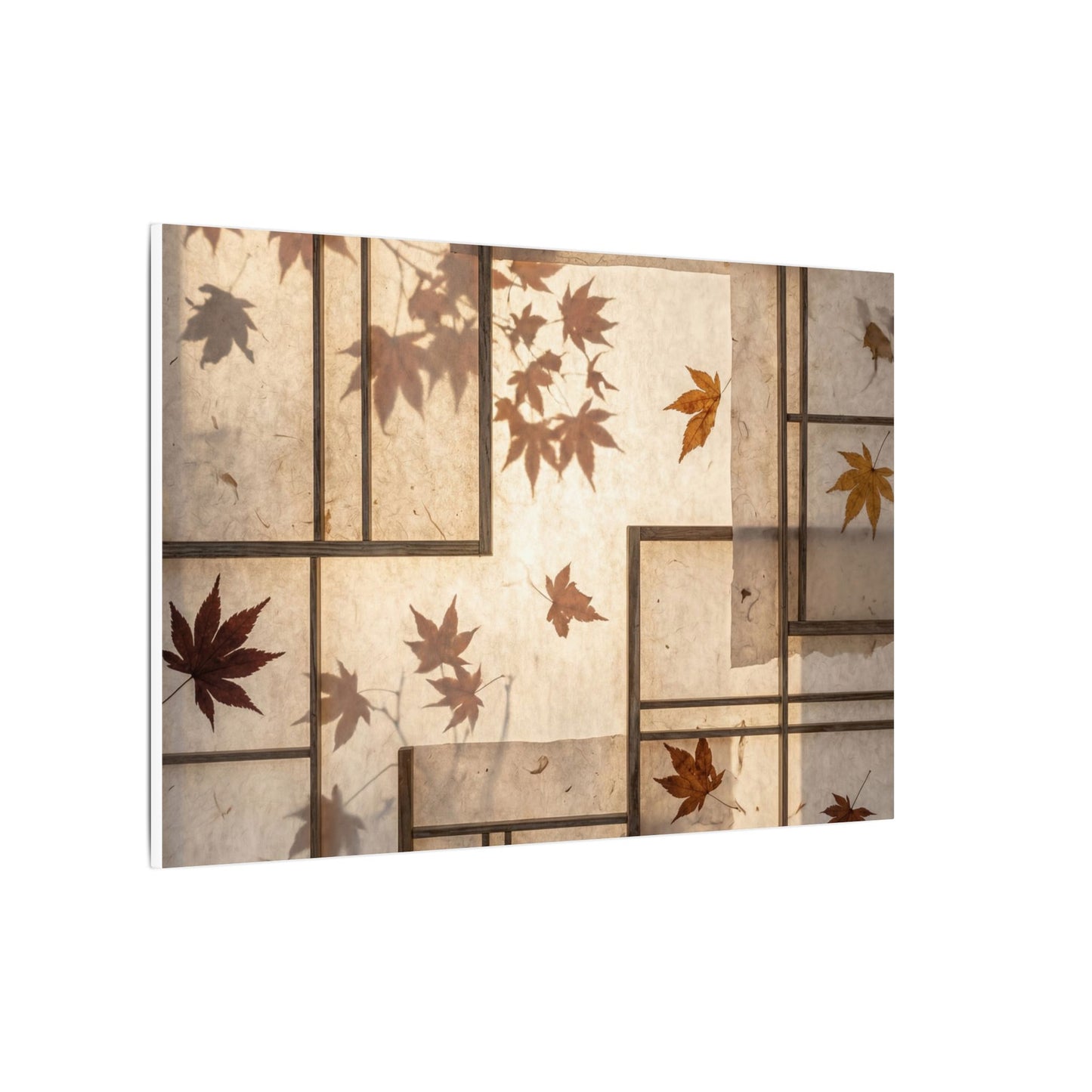 Shoji Screen Japanese Pattern Canvas Art | Neutral Japandi Art Art Print