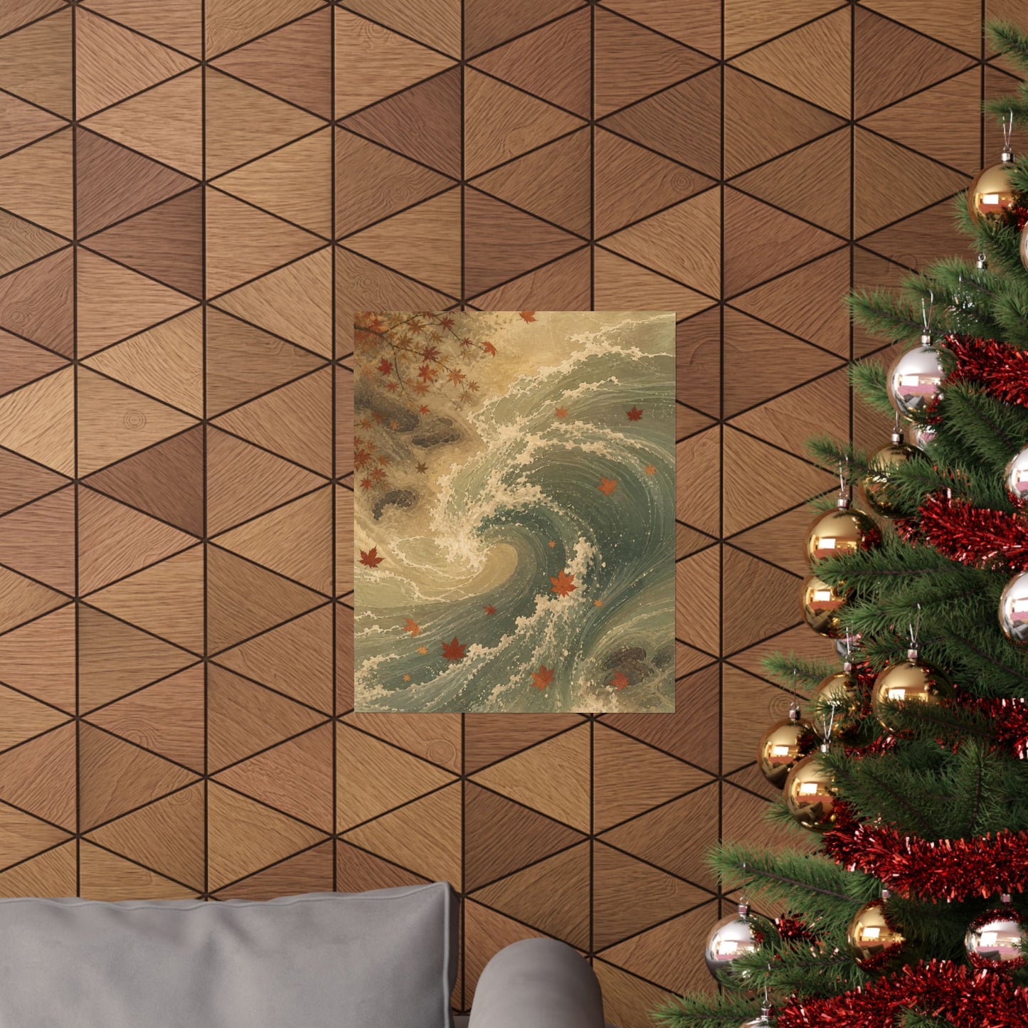Candlelight Ocean Wave Wall Art Print - Japandi Kanso