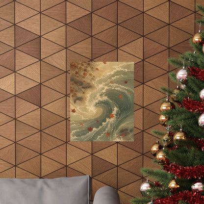 Candlelight Ocean Wave Wall Art Print - Japandi Kanso