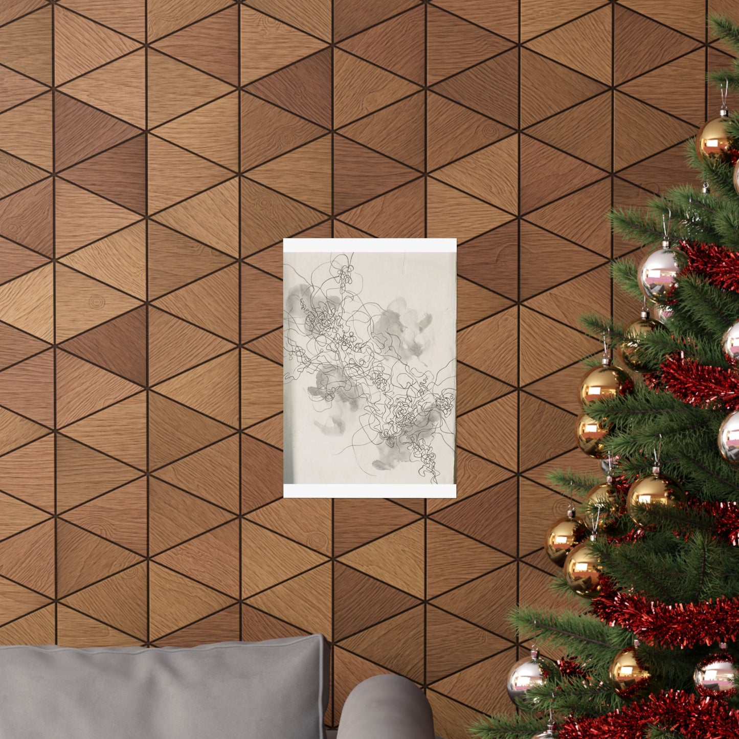 Datsuzoku Shadow Play Wall Art Print - Dark Japandi Dark Texture