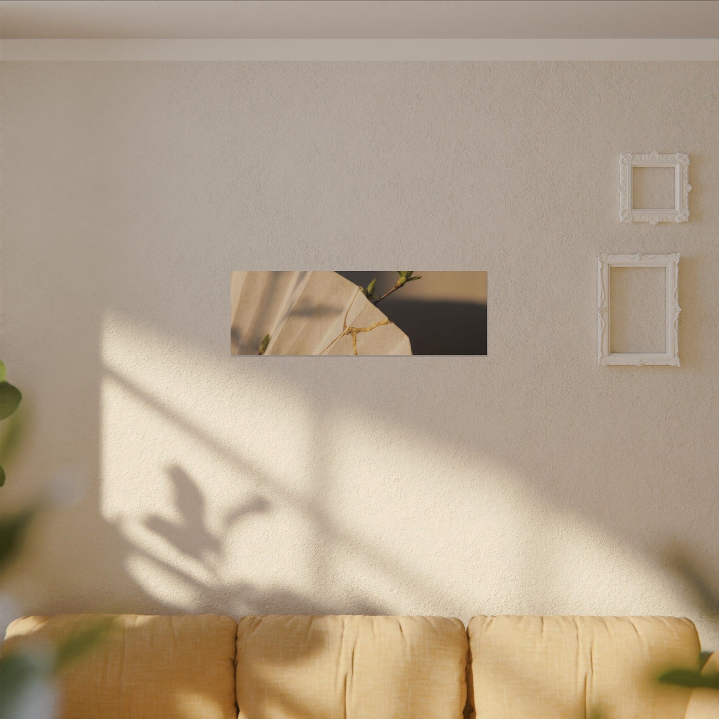 Paper Fold Gold Vein Canvas Art | Healing Kintsugi Art
