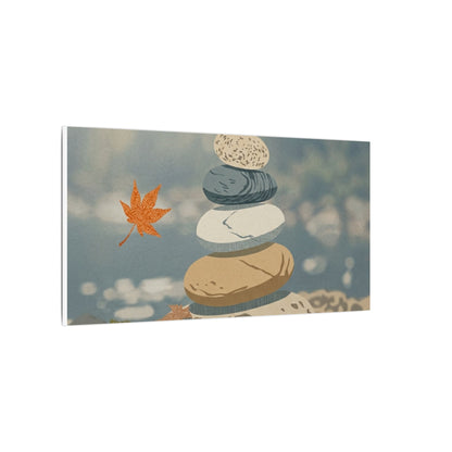 Warm River Stones Canvas Art - Japanese Pattern Japandi