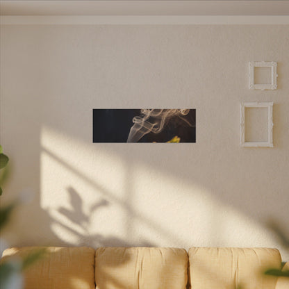 Golden Hour Incense Smoke Canvas Art - Dark Japandi Kanso