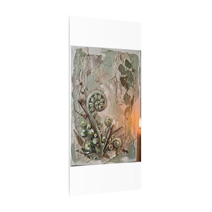 Japandi Fern Unfurling in Candlelight | Texture Canvas Art