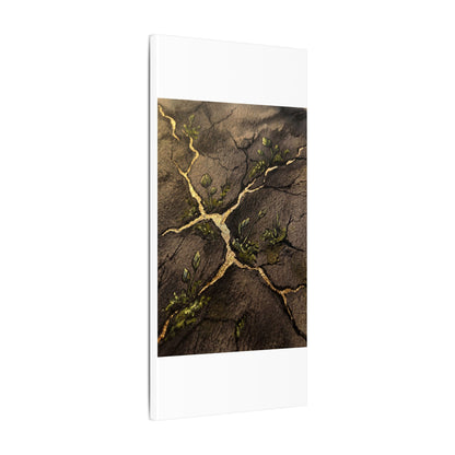 Spring Cracked Earth Charcoal Ink Canvas Art | Luxurious Decor