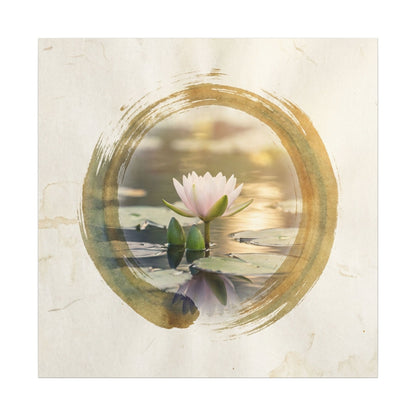 Peaceful Lotus Flower Canvas Art - Enso Zen
