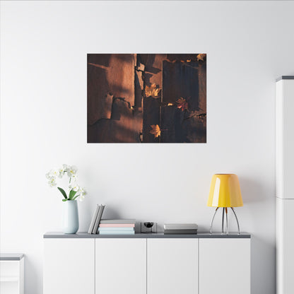 Seijaku Rust Patina Canvas Art - Dark Japandi Shadow Zen