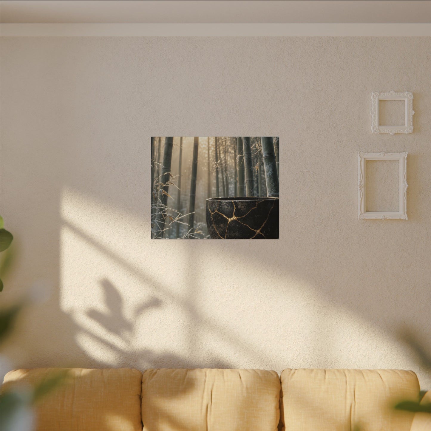 Fukinsei Bamboo Grove Canvas Art - Kintsugi Gold Repair