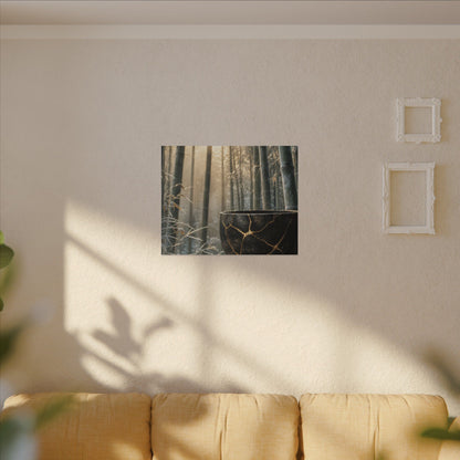 Fukinsei Bamboo Grove Canvas Art - Kintsugi Gold Repair
