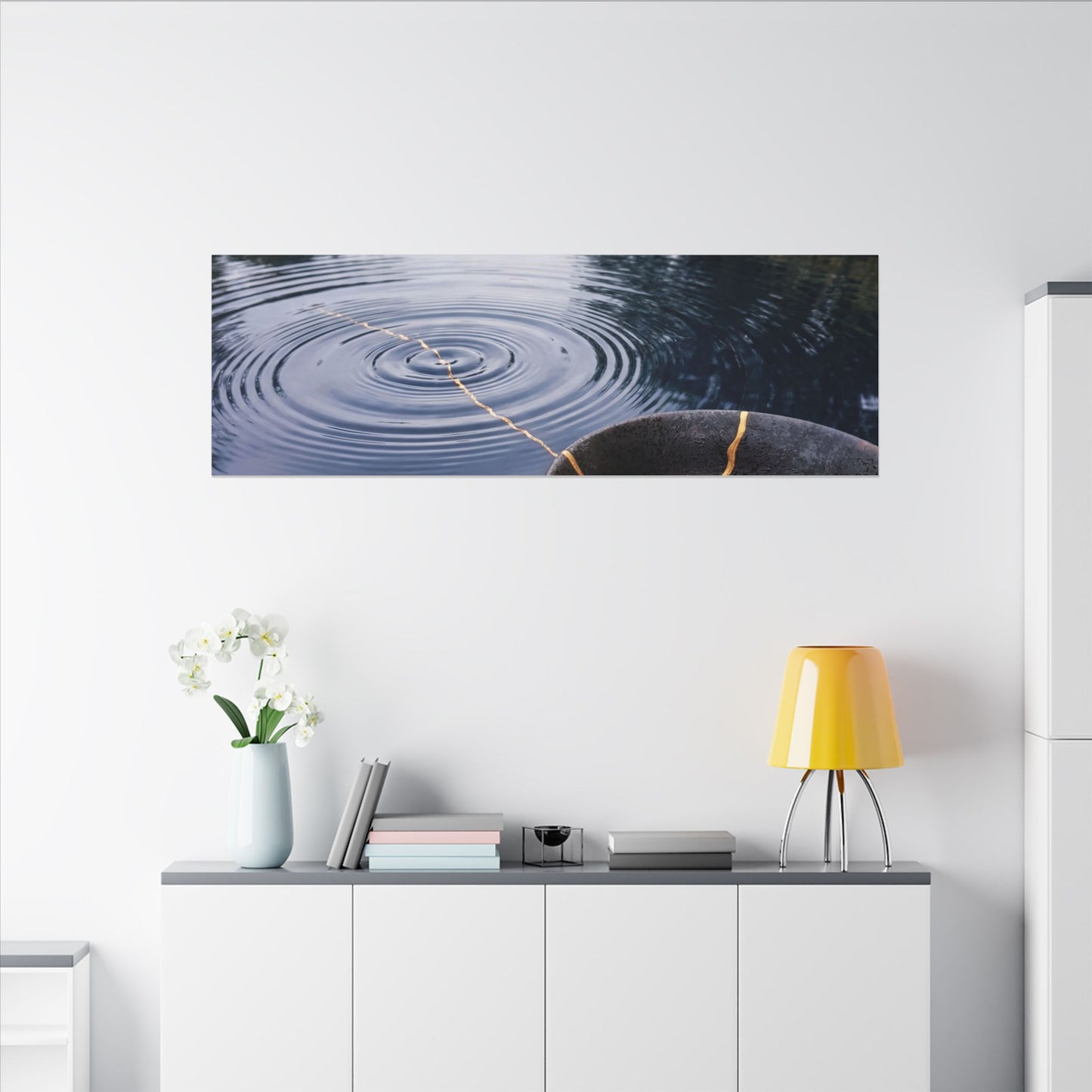 Kintsugi Water Ripple in Overcast | Broken Beauty Canvas Art