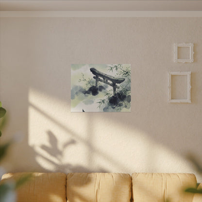 Torii Gate Sumi E Canvas Art | Serene Zen Art