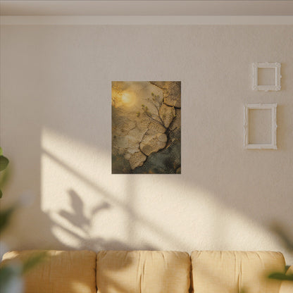 Cracked Earth Spring Canvas Art | Japandi Warm Design